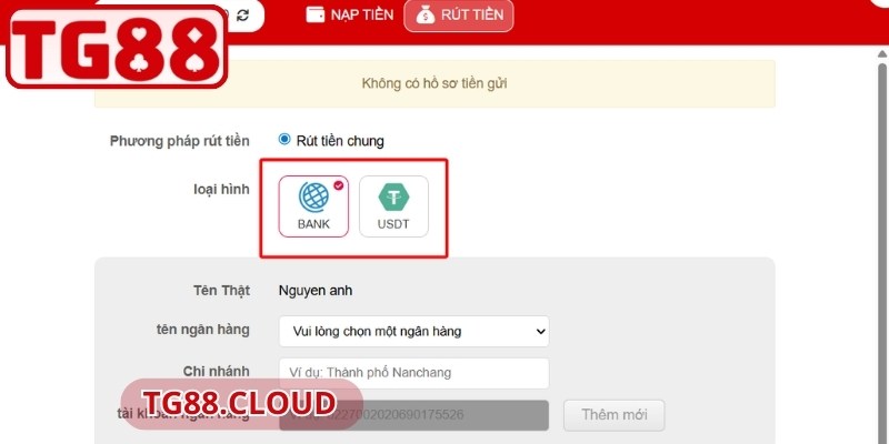 Rút Tiền TG88 - Hướng Dẫn Chi Tiết Từ A - Z cho Newbie 2 Cách rút tiền qua banking